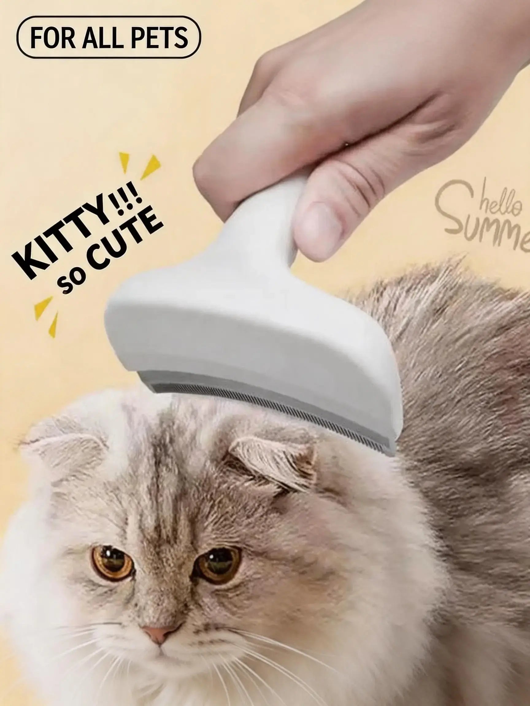 Premium Pet Deshedding & Grooming Brush – Dense-Tooth Undercoat Rake for Long-Haired Dogs & Cats, Designed for Loose Fur Removal, Dematting & Coat Care