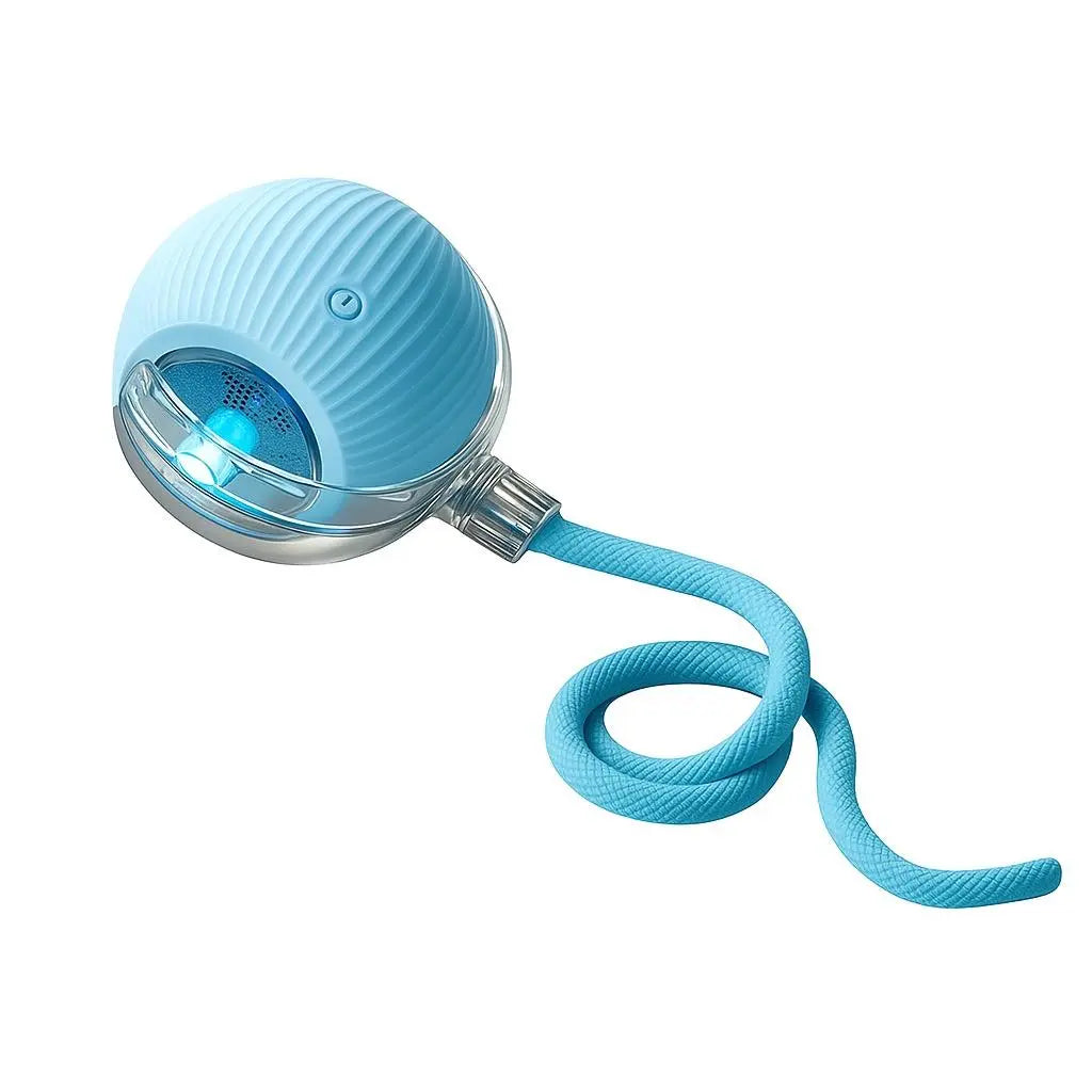 Interactive Rolling Ball Teaser Toy for Cats & Dogs – Includes 2 Interchangeable Tails, Engaging Chase & Play Toy for Kittens and Adult Pets