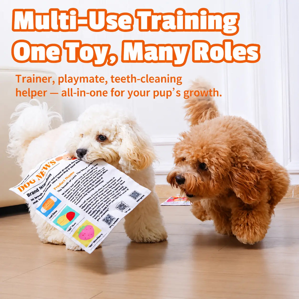 Durable Newspaper Crinkle Dog Toy Balloon - Interactive Tough Chewer for Boredom Relief, Teeth Cleaning - Safe, Non-Toxic, Washable, Quick-Dry Pet Accessory,Back to School