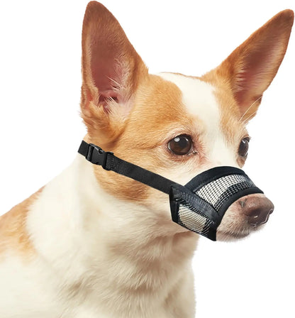 Breathable Adjustable Dog Muzzle – Lightweight Air-Mesh Design for Comfortable Walking, Helps Reduce Scavenging, Licking & Chewing for Dogs of Various Sizes
