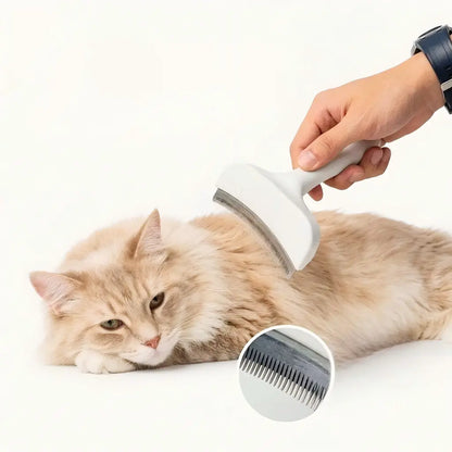 Premium Pet Deshedding & Grooming Brush – Dense-Tooth Undercoat Rake for Long-Haired Dogs & Cats, Designed for Loose Fur Removal, Dematting & Coat Care