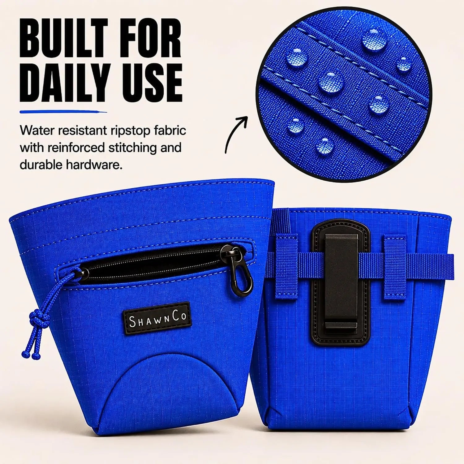 Premium Dog Treat Training Pouch – Magnetic Closure, Adjustable Waist Belt & Clip-On Design, Hands-Free Treat Bag with Front Zippered Pocket for Walking & Outdoor Adventures