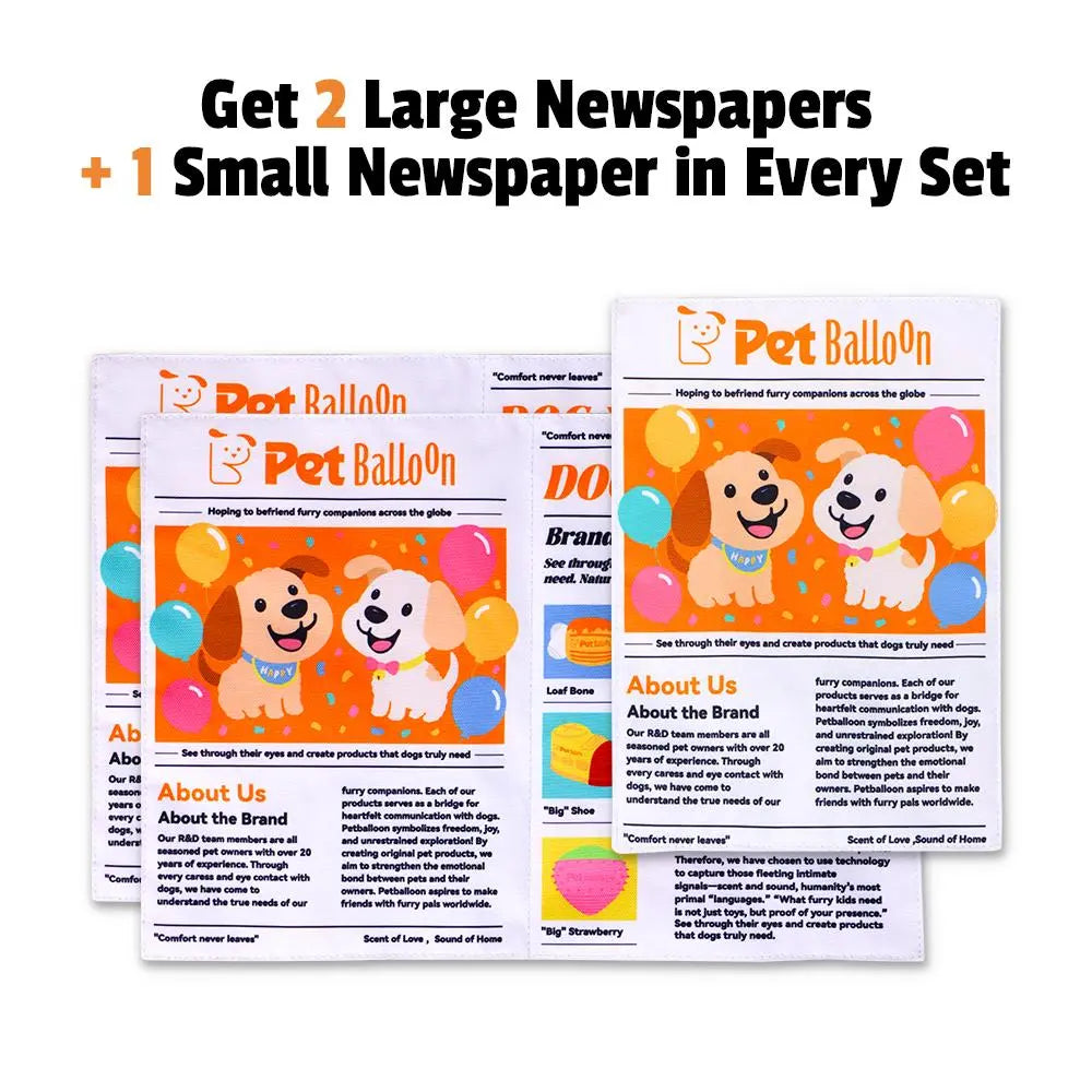 Durable Newspaper Crinkle Dog Toy Balloon - Interactive Tough Chewer for Boredom Relief, Teeth Cleaning - Safe, Non-Toxic, Washable, Quick-Dry Pet Accessory,Back to School