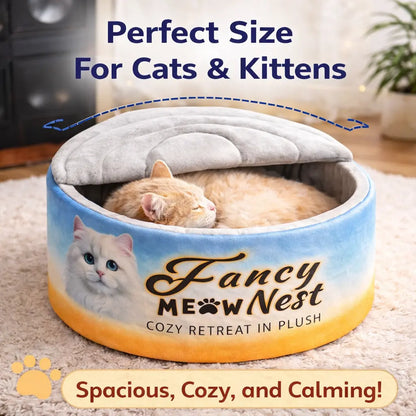 Cozy Covered Cat Bed with Detachable Soft Cover – 19.7" Indoor Cat Cave & Hideaway for Cats and Kittens up to 20 lbs