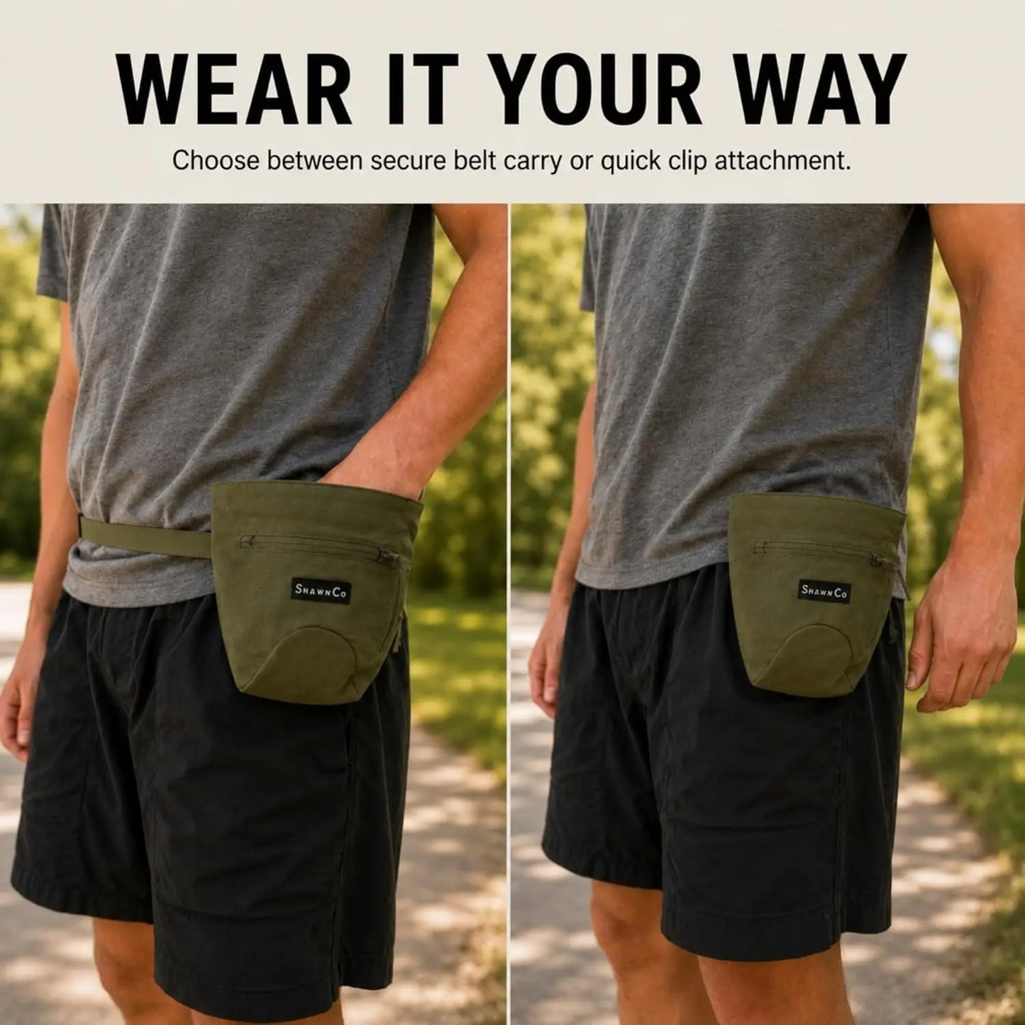 Premium Dog Treat Training Pouch – Magnetic Closure, Adjustable Waist Belt & Clip-On Design, Hands-Free Treat Bag with Front Zippered Pocket for Walking & Outdoor Adventures