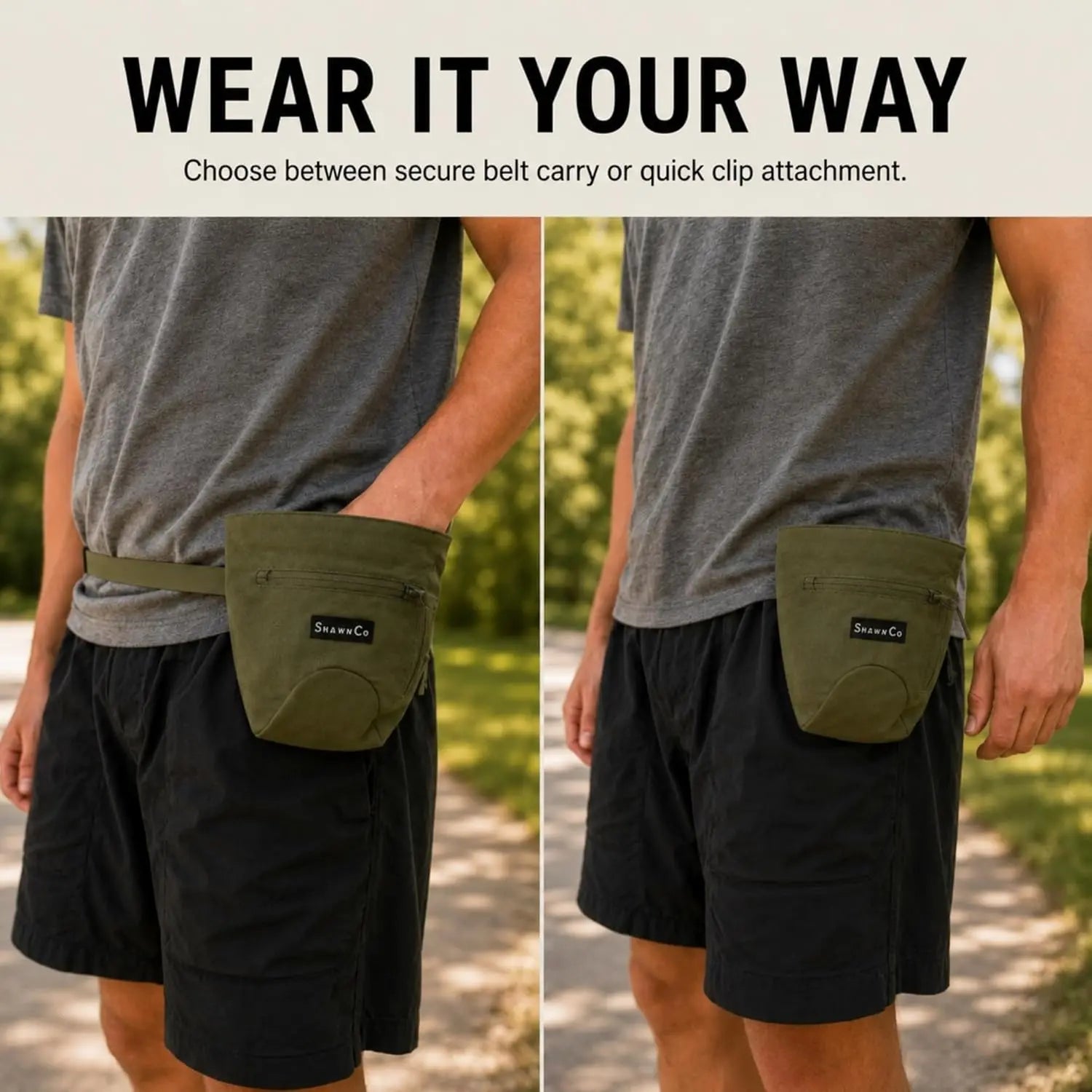 Premium Dog Treat Training Pouch – Magnetic Closure, Adjustable Waist Belt & Clip-On Design, Hands-Free Treat Bag with Front Zippered Pocket for Walking & Outdoor Adventures
