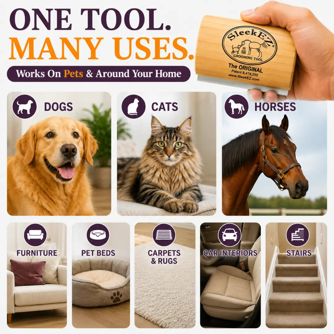 Sleekez Professional Dog Brush for Shedding and Grooming, Deshedding Tool for All Coat Lengths, 5-Inch Comb, 4 oz Weight