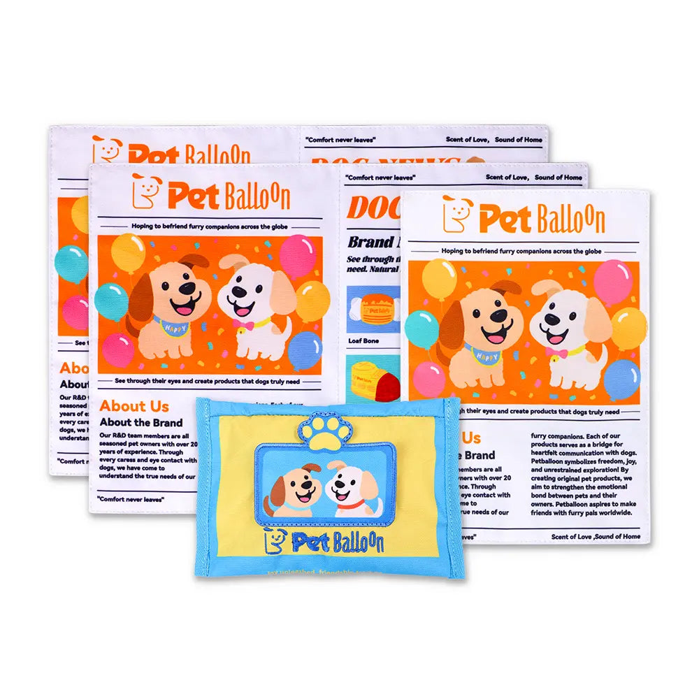 Durable Newspaper Crinkle Dog Toy Balloon - Interactive Tough Chewer for Boredom Relief, Teeth Cleaning - Safe, Non-Toxic, Washable, Quick-Dry Pet Accessory,Back to School
