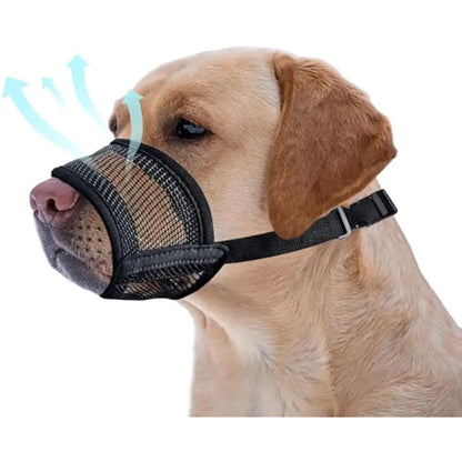 Breathable Adjustable Dog Muzzle – Lightweight Air-Mesh Design for Comfortable Walking, Helps Reduce Scavenging, Licking & Chewing for Dogs of Various Sizes