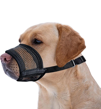 Breathable Adjustable Dog Muzzle – Lightweight Air-Mesh Design for Comfortable Walking, Helps Reduce Scavenging, Licking & Chewing for Dogs of Various Sizes