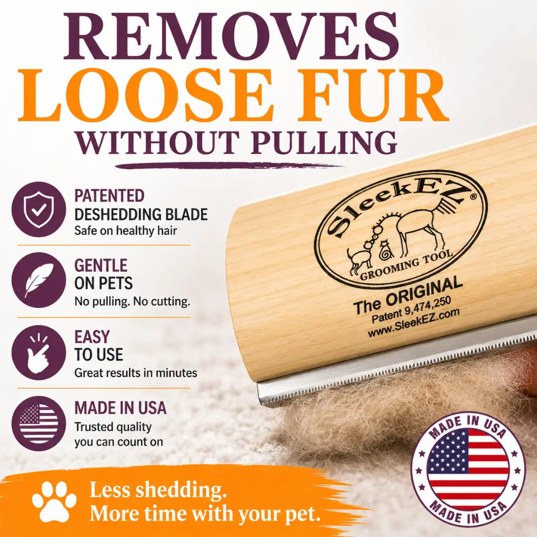 Sleekez Professional Dog Brush for Shedding and Grooming, Deshedding Tool for All Coat Lengths, 5-Inch Comb, 4 oz Weight
