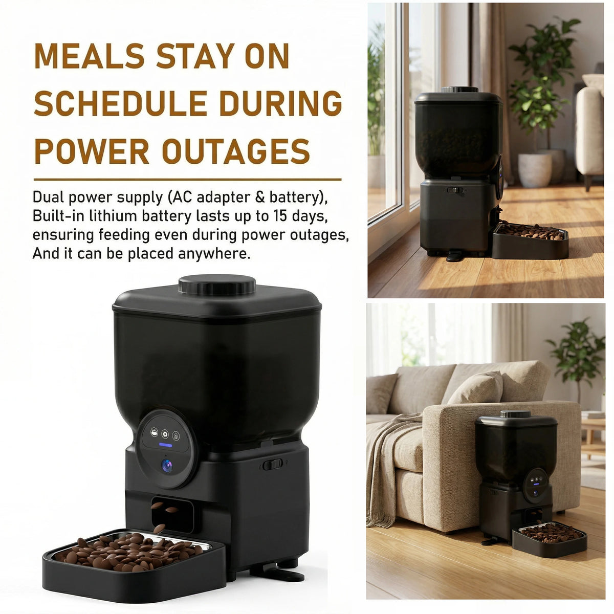 Smart WiFi Automatic Pet Feeder with Dual HD Cameras – 5L Food Dispenser with 130° Wide-Angle View, Night Vision, App Control, Two-Way Audio & Interactive Toy