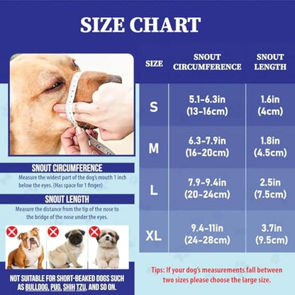 Breathable Adjustable Dog Muzzle – Lightweight Air-Mesh Design for Comfortable Walking, Helps Reduce Scavenging, Licking & Chewing for Dogs of Various Sizes