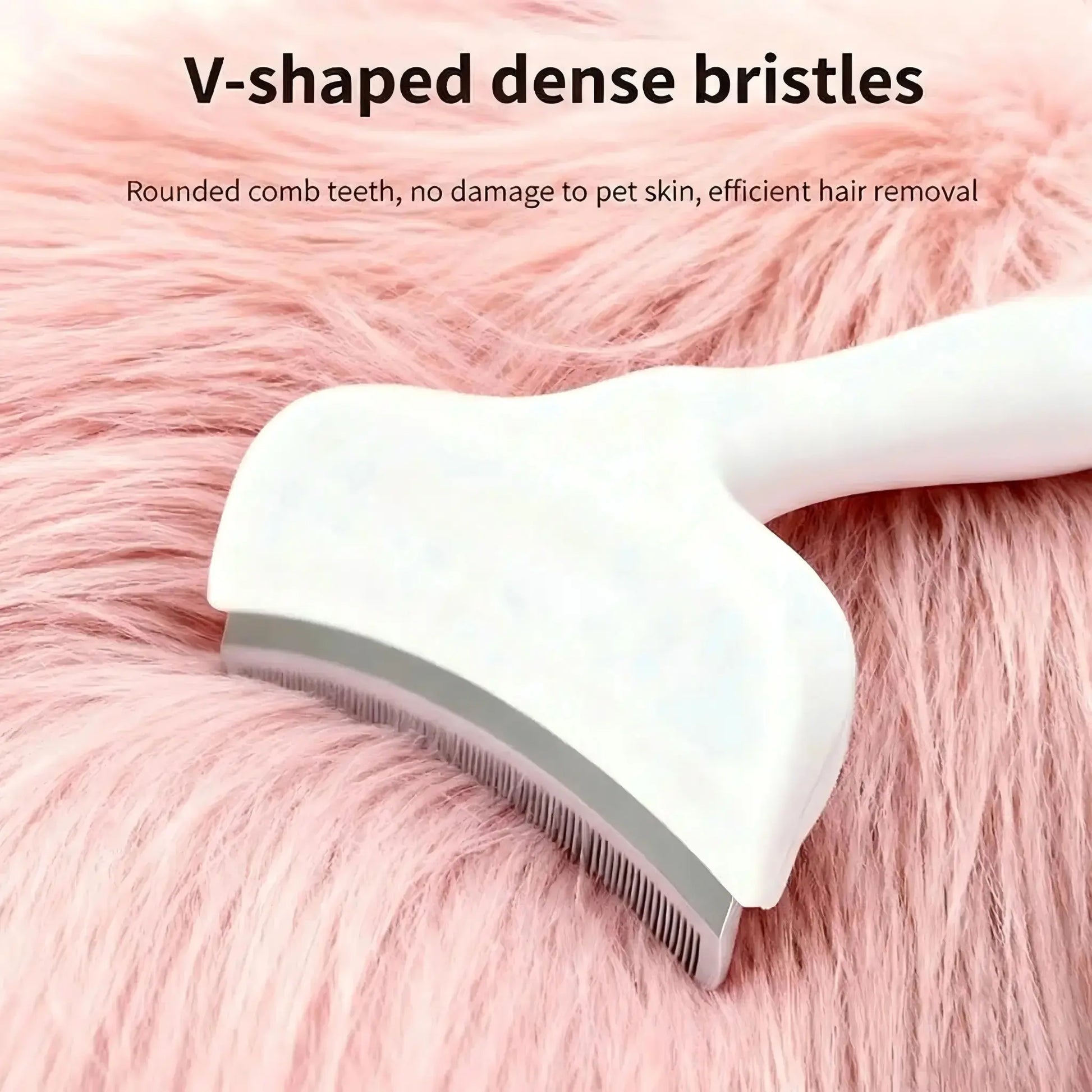 Premium Pet Deshedding & Grooming Brush – Dense-Tooth Undercoat Rake for Long-Haired Dogs & Cats, Designed for Loose Fur Removal, Dematting & Coat Care
