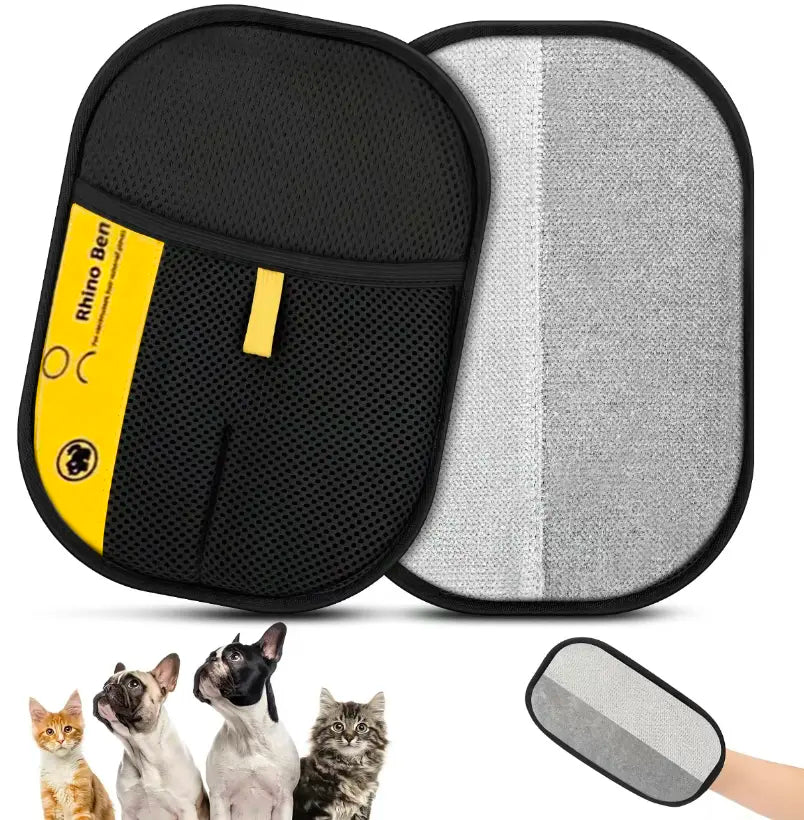 Reusable 2-in-1 Pet Hair Remover – Electrostatic Fur Removal Glove & Lint Brush for Cats & Dogs, Washable Cleaning Tool for Furniture, Couches & Car Interiors