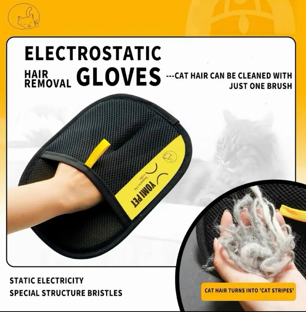 Reusable 2-in-1 Pet Hair Remover – Electrostatic Fur Removal Glove & Lint Brush for Cats & Dogs, Washable Cleaning Tool for Furniture, Couches & Car Interiors