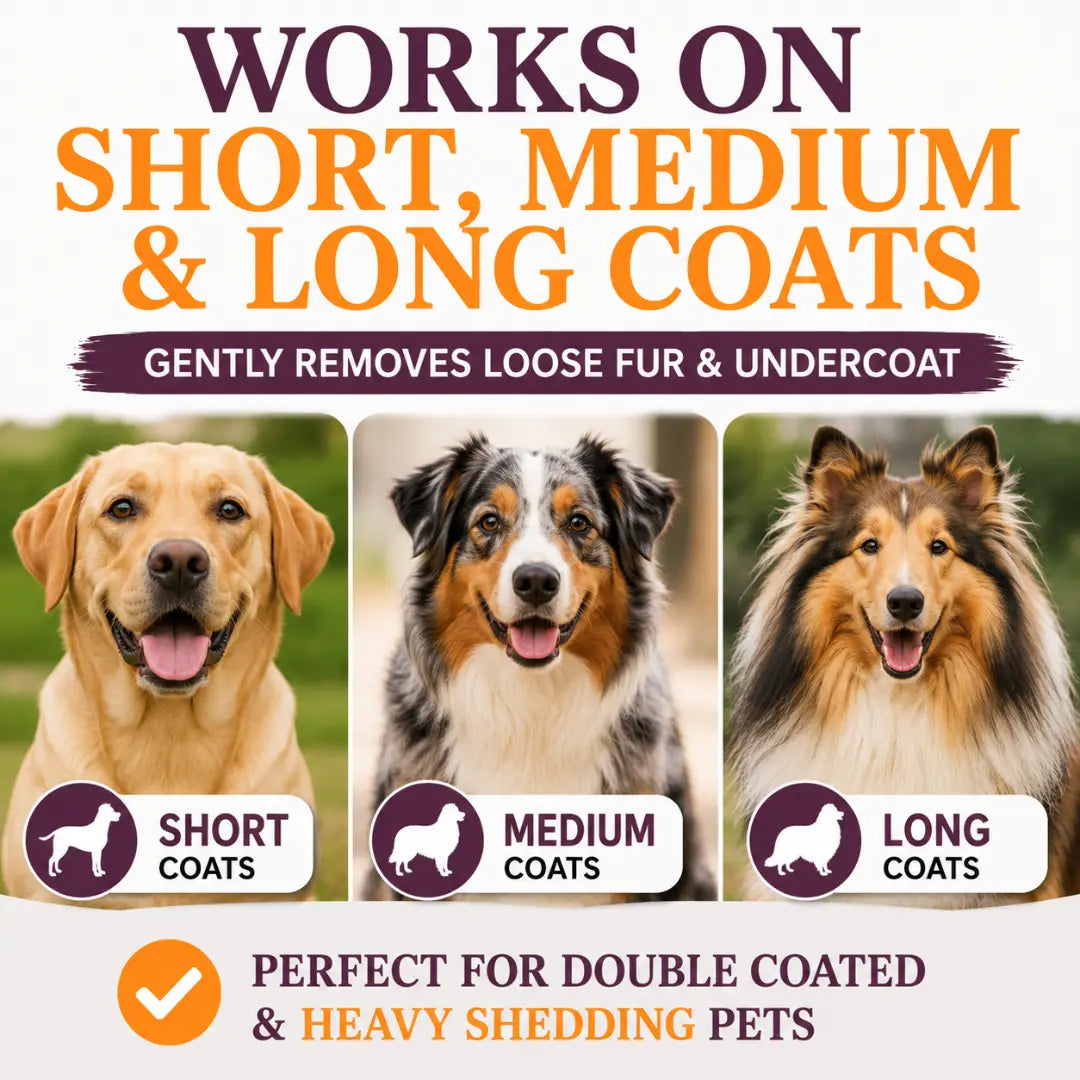 Sleekez Professional Dog Brush for Shedding and Grooming, Deshedding Tool for All Coat Lengths, 5-Inch Comb, 4 oz Weight