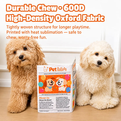Durable Newspaper Crinkle Dog Toy Balloon - Interactive Tough Chewer for Boredom Relief, Teeth Cleaning - Safe, Non-Toxic, Washable, Quick-Dry Pet Accessory,Back to School