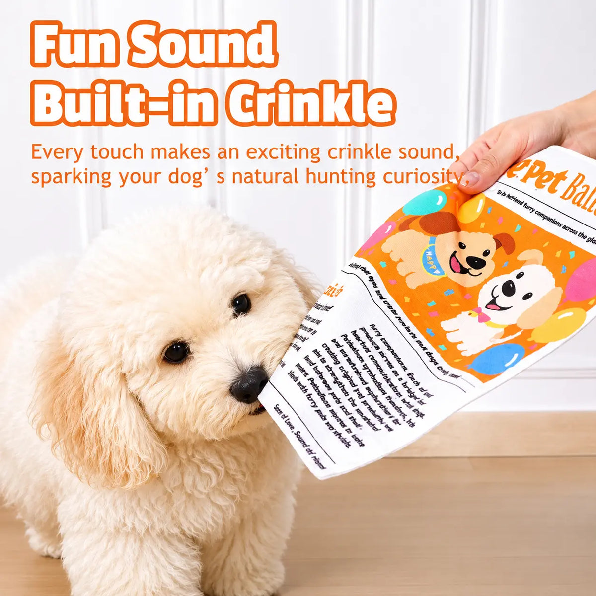 Durable Newspaper Crinkle Dog Toy Balloon - Interactive Tough Chewer for Boredom Relief, Teeth Cleaning - Safe, Non-Toxic, Washable, Quick-Dry Pet Accessory,Back to School