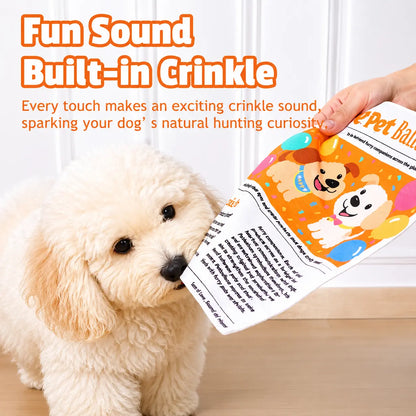 Durable Newspaper Crinkle Dog Toy Balloon - Interactive Tough Chewer for Boredom Relief, Teeth Cleaning - Safe, Non-Toxic, Washable, Quick-Dry Pet Accessory,Back to School