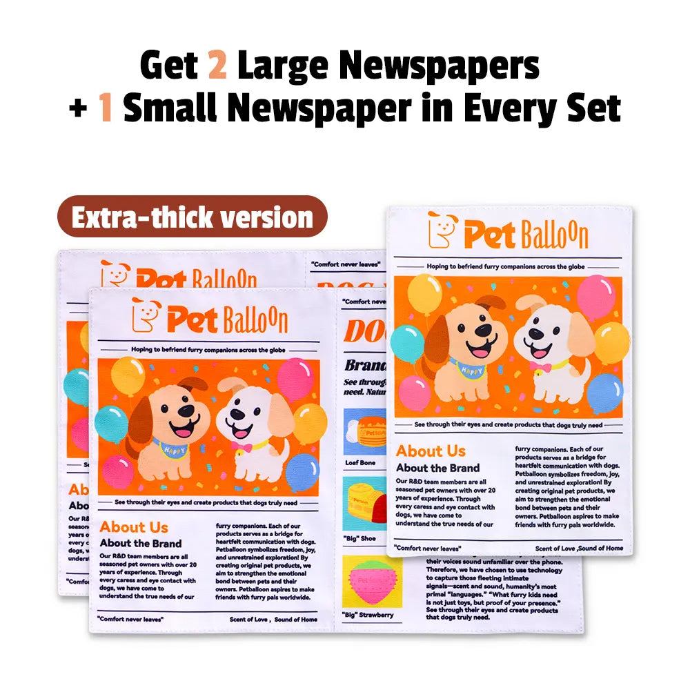 Durable Newspaper Crinkle Dog Toy Balloon - Interactive Tough Chewer for Boredom Relief, Teeth Cleaning - Safe, Non-Toxic, Washable, Quick-Dry Pet Accessory,Back to School