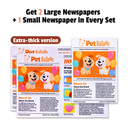 Durable Newspaper Crinkle Dog Toy Balloon - Interactive Tough Chewer for Boredom Relief, Teeth Cleaning - Safe, Non-Toxic, Washable, Quick-Dry Pet Accessory,Back to School