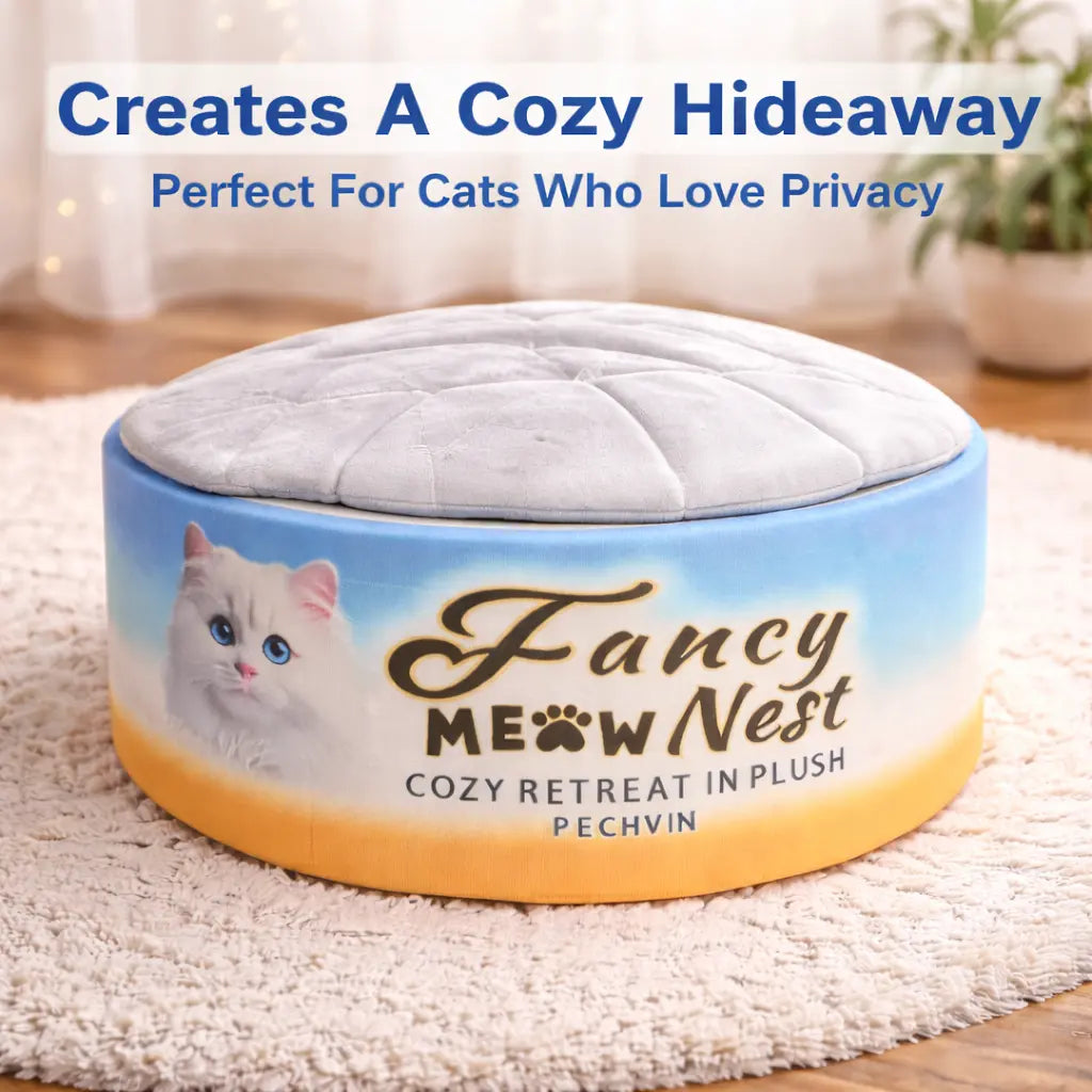 Cozy Covered Cat Bed with Detachable Soft Cover – 19.7" Indoor Cat Cave & Hideaway for Cats and Kittens up to 20 lbs